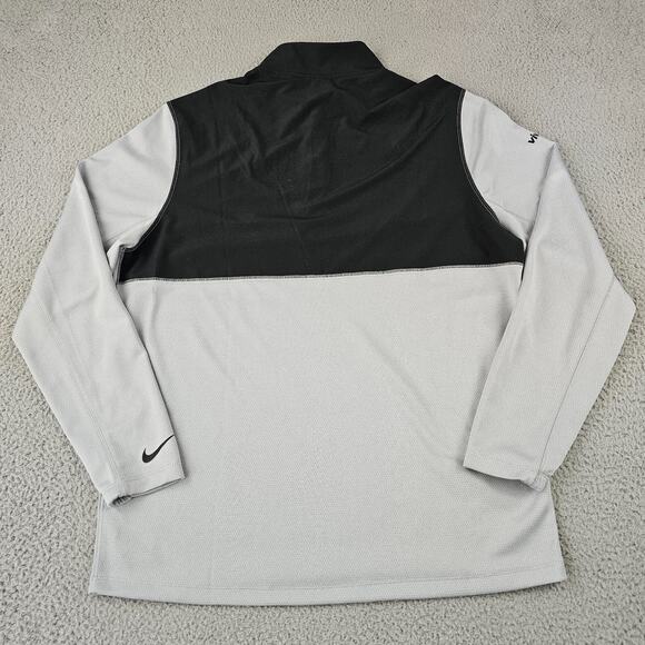 Nike Golf Dri-Fit 1/4‎ Zip Pullover Men Large Gray Black Long Sleeve Mock Neck - Picture 2 of 9